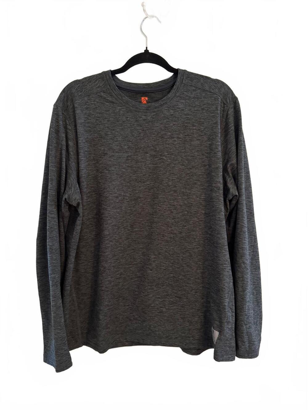 Rugged Elements Men's Long Sleeve Heathered Dark Gray Shirt Size Large
